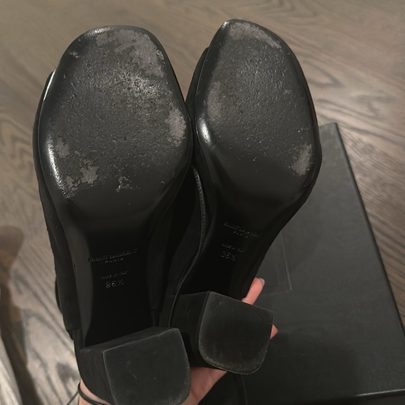 Saint Laurent women’s black lace up suede sandals SIZE 36.5 - Picture 4 of 7